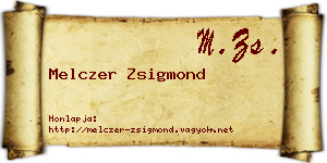 Melczer Zsigmond névjegykártya